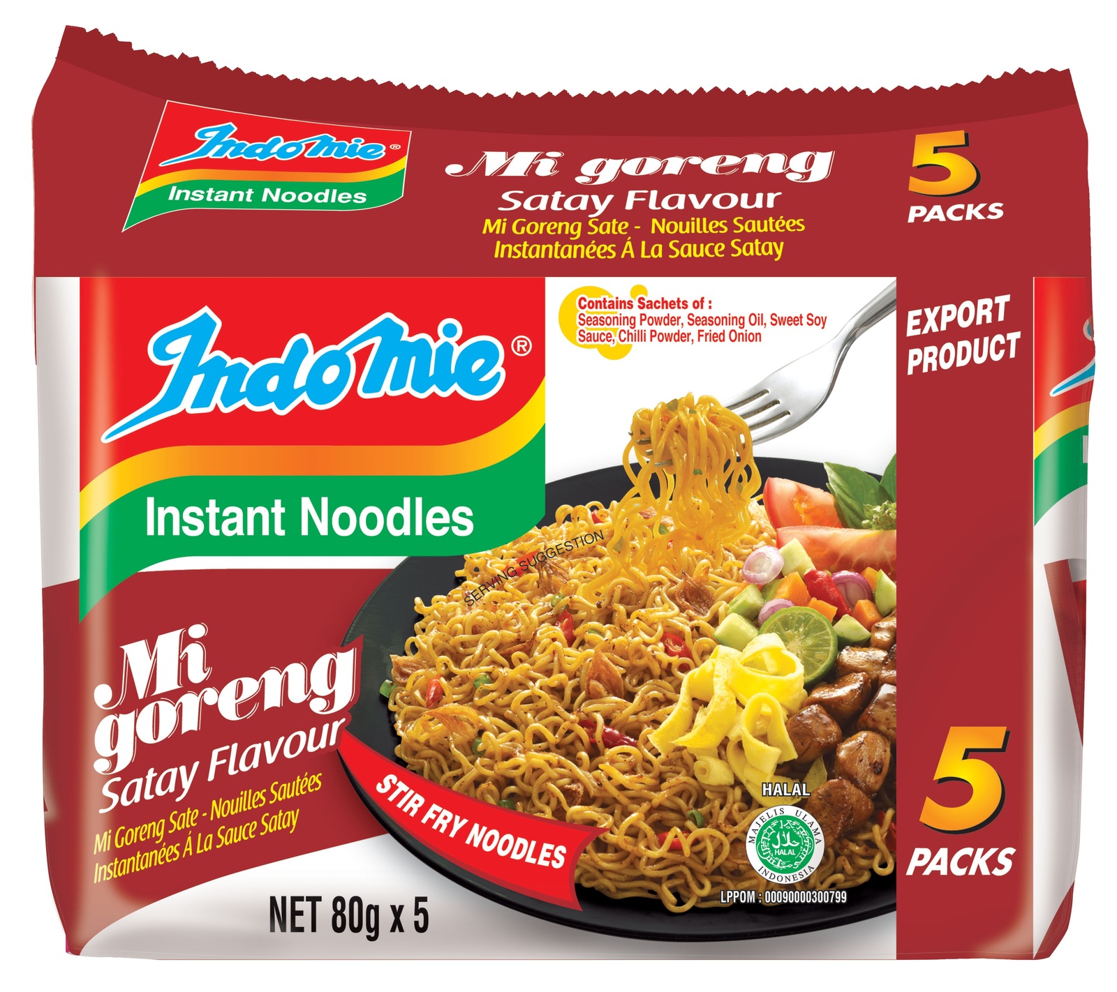 Indomie Satay Noodles 80g 5pk image