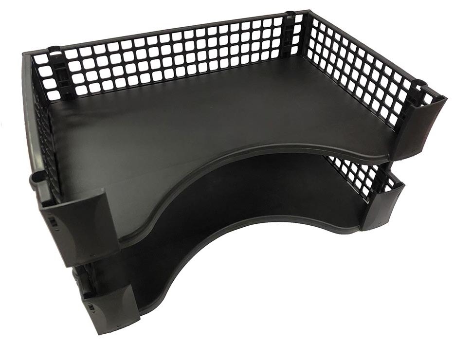 Buy OSC Document Tray Stackable Black Pack of 2 at Mighty Ape NZ