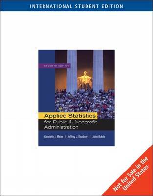 Applied Statistics for Public and Nonprofit Administration by Kenneth J Meier image