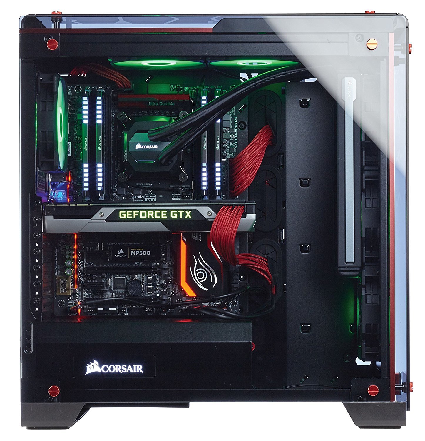 CORSAIR Crystal Series 570X RGB ATX Mid Tower Case Red image