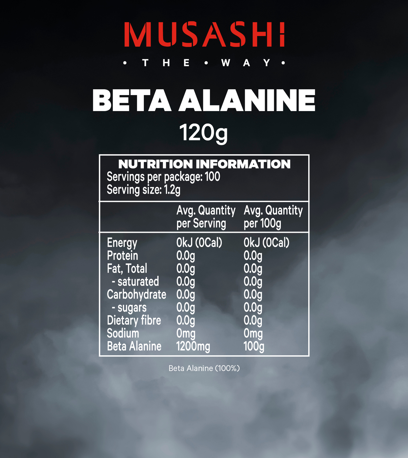 Musashi 100% Beta-Alanine (120g) image