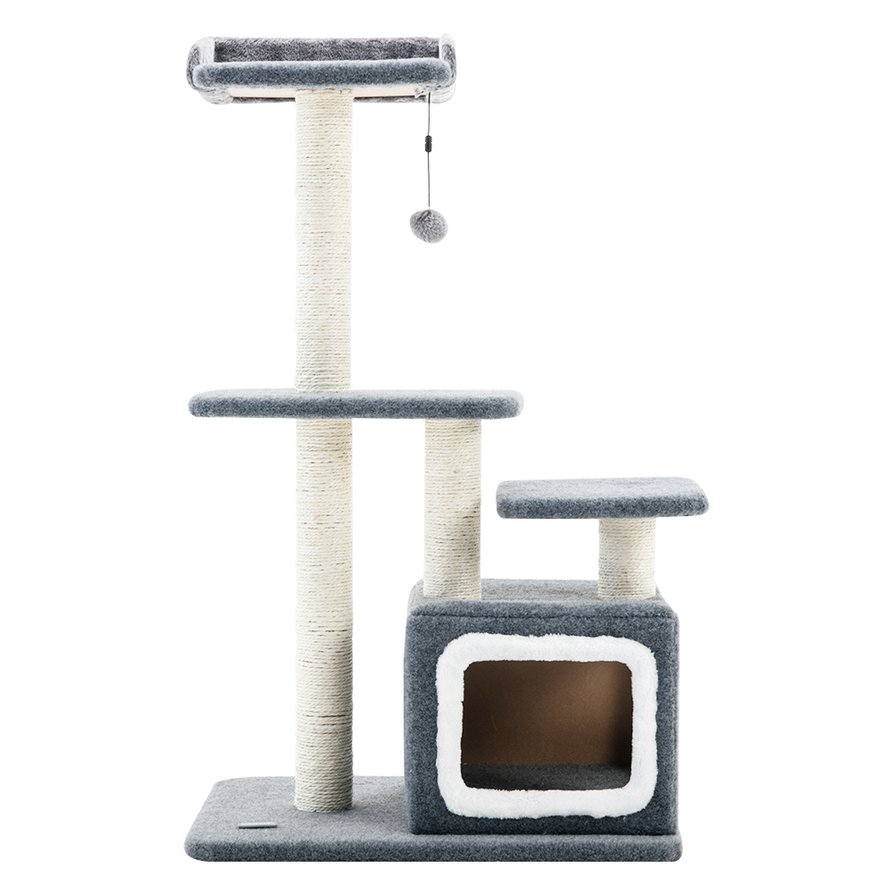 Gorilla: Cat Tree (4 Levels) With Snuggle Cube 1M Charcoal / White image