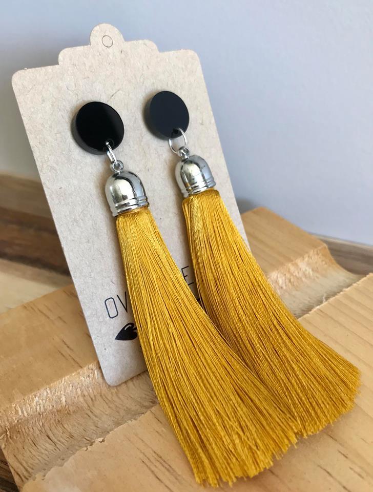 Over the Ditch: Tassle Earrings - Mustard