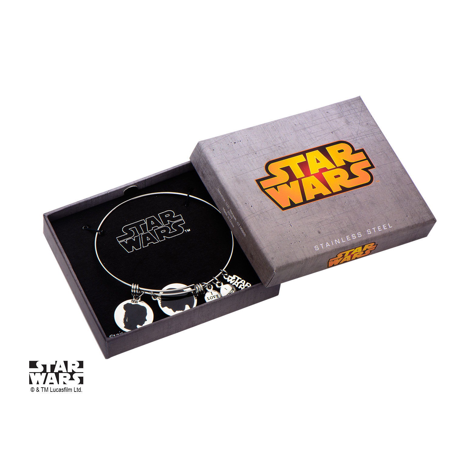 Star Wars Han & Leia Stainless Steel Expandable Bracelet