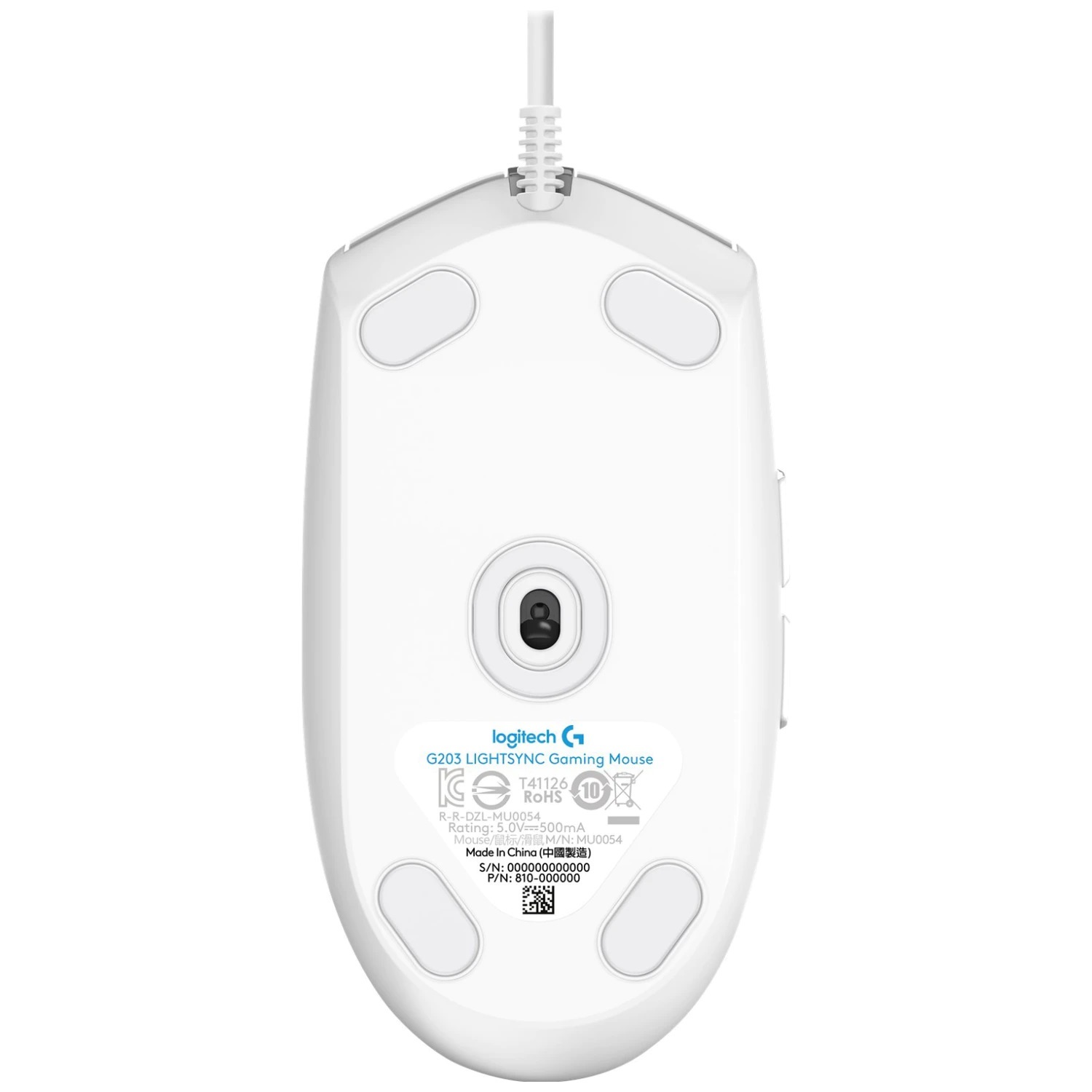 Logitech G203 LIGHTSYNC RGB Gaming Mouse (White) for image