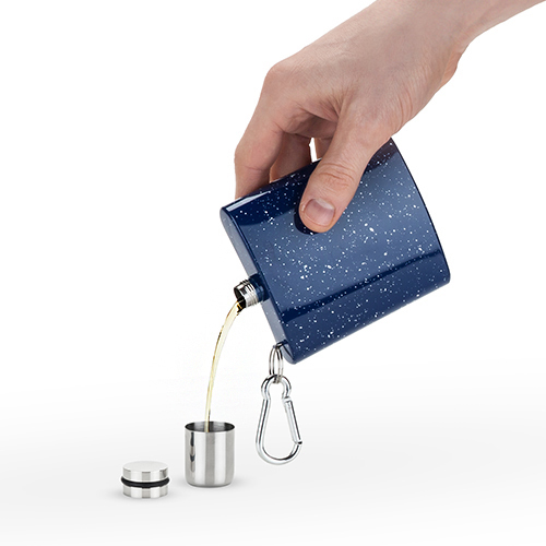 Foster & Rye: Enamel Carabiner Flask - Blue