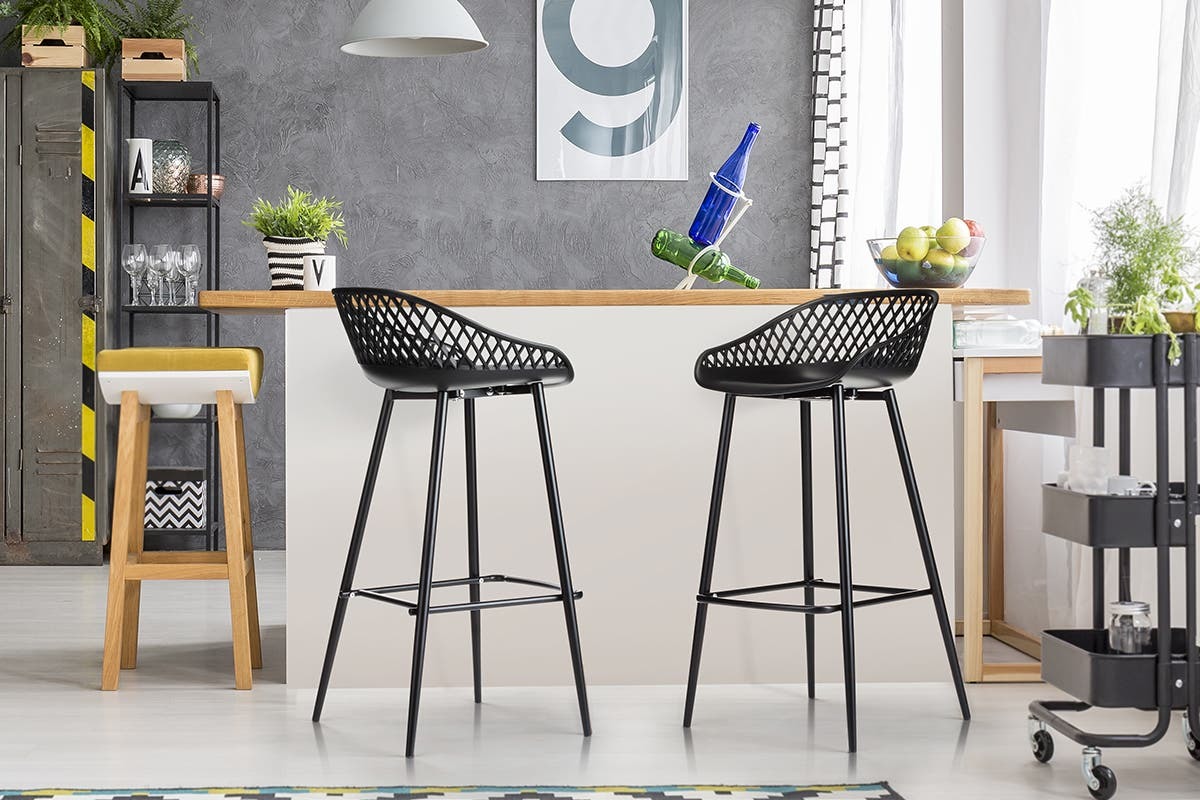 Buy Ovela Set of 2 Leerdam Bar Stools (Black) at Mighty Ape NZ
