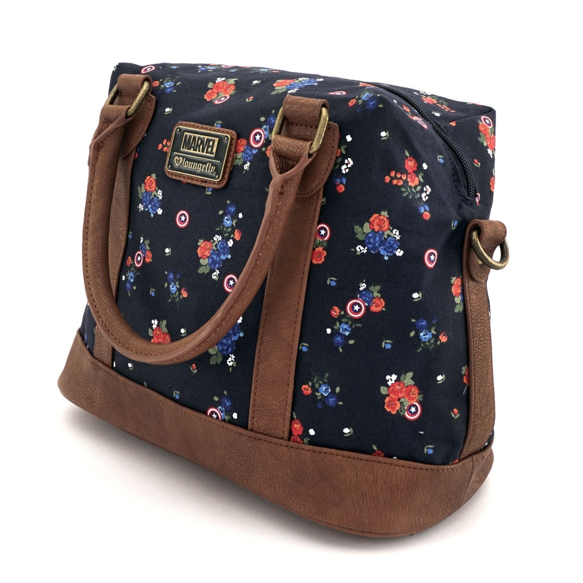 Loungefly Marvel Captain America Floral Crossbody Bag