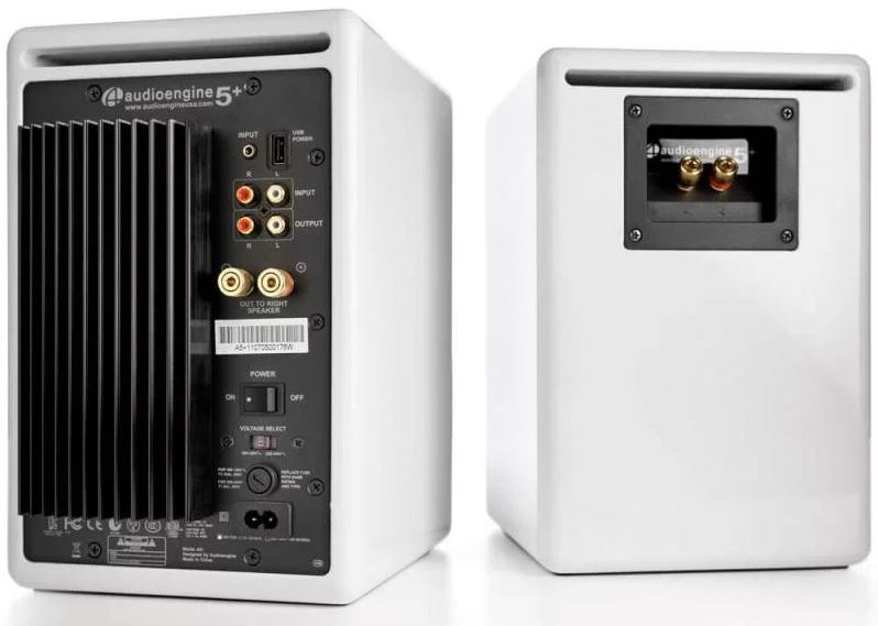 Audioengine 5+ Powered Bookshelf Speakers (Pair) High-Gloss White image