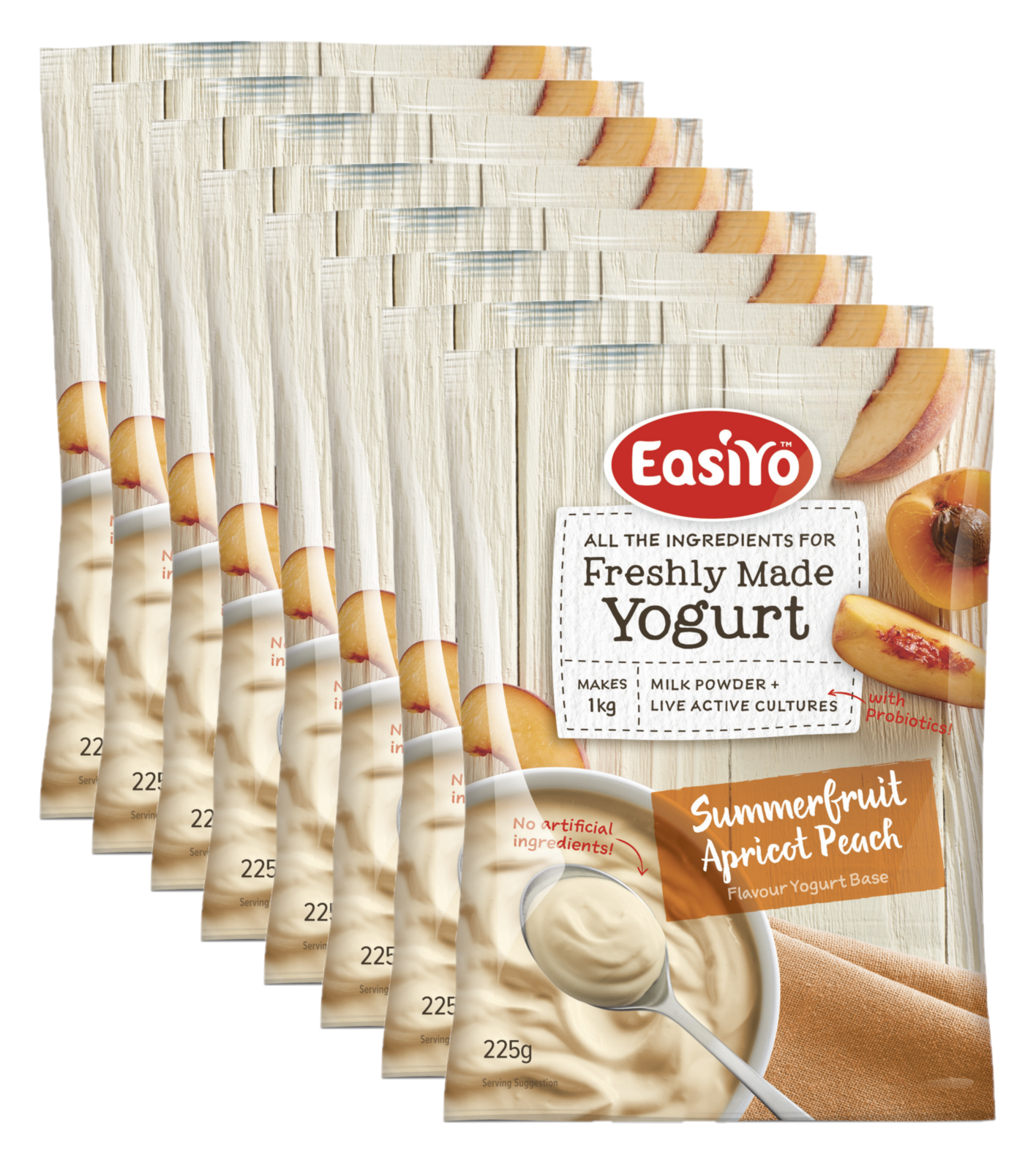 EasiYo Everyday Range Yogurt Base Summer Fruits 230g (8 Pack) at