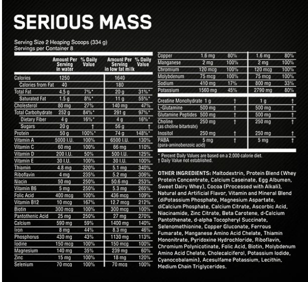 Optimum Nutrition Serious Mass - Banana (5.44kg) image