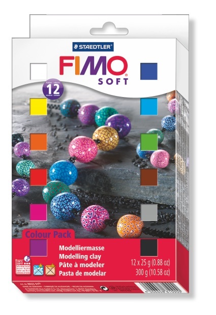 Staedtler Fimo Soft Modelling Clay - Set Of 12 Half Blocks (Assorted Colors) image