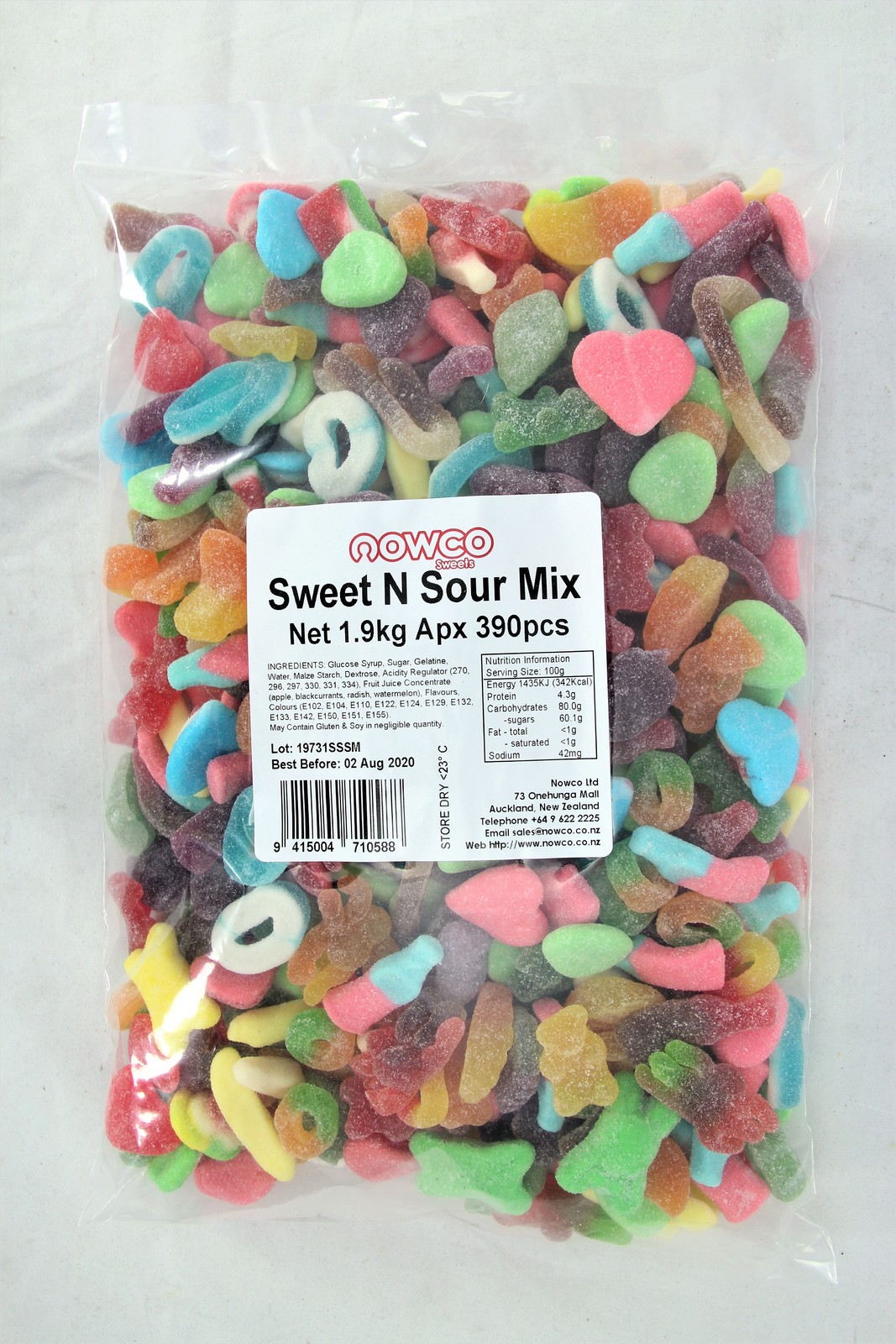 Nowco Sweet & Sour Lolly Mix Bulk Bag 1.9kg image