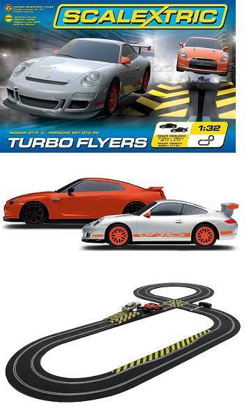 Scalextric Turbo Flyers 1/32 Slot Car Set