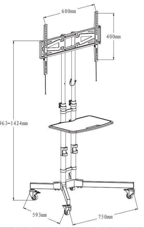 Loctek: PSF321 TV Cart Mobile Stand (32"- 65") image