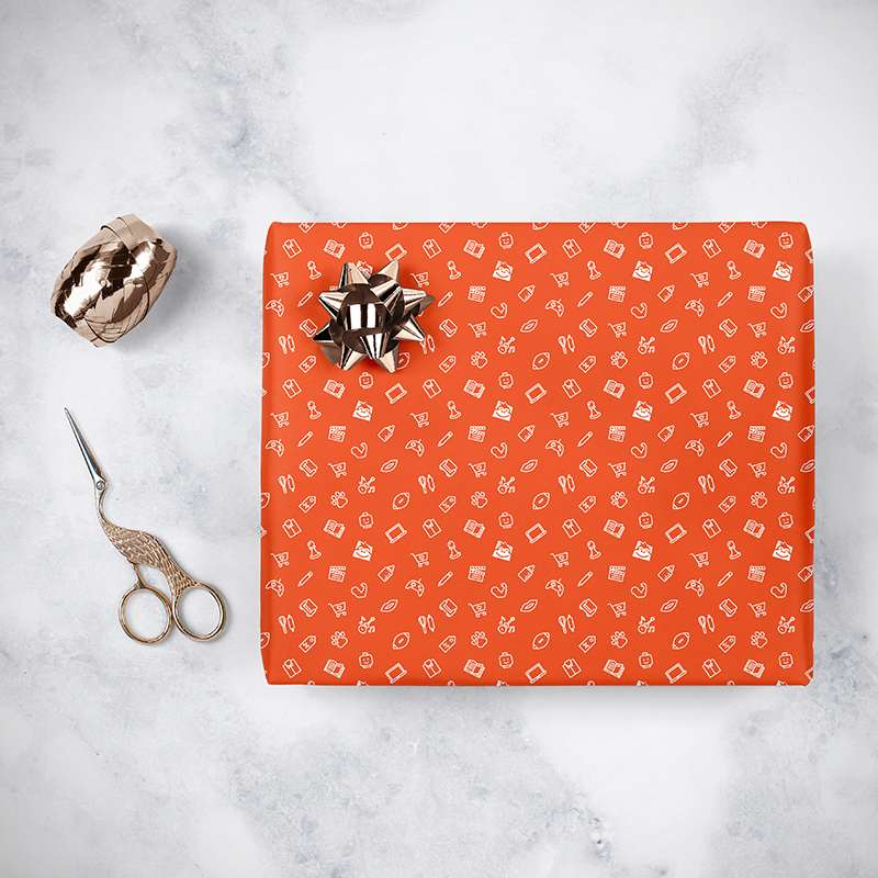 Gorilla Gift: Wrapping Paper - Everyday Orange (5m) image