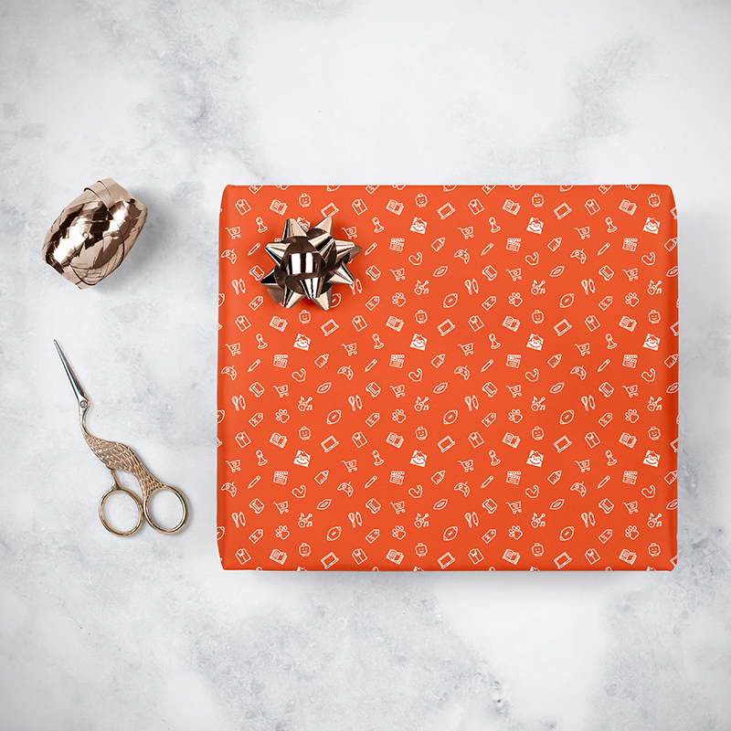 Gorilla Gift: Wrapping Paper - Everyday Orange (5m)