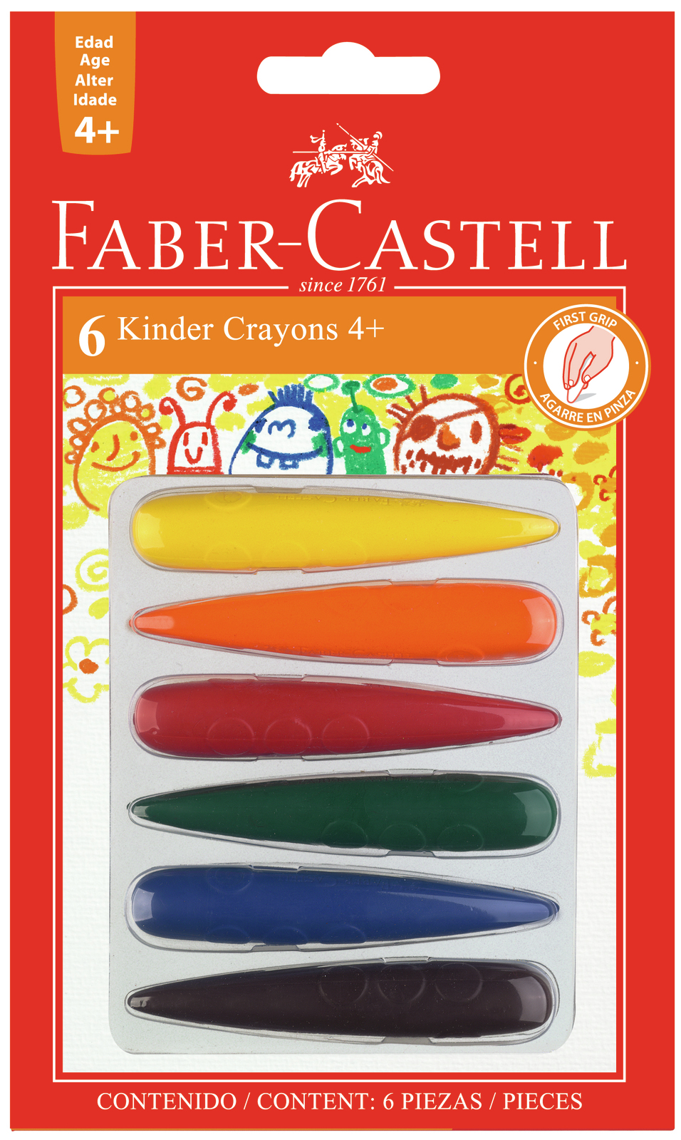 Buy FaberCastell Early Learning Crayons GRIP 6 Pack at Mighty Ape NZ