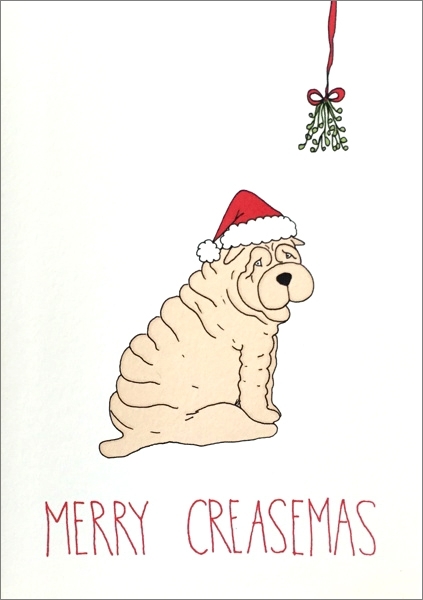 Fineass Lines: Individual Christmas Card - Merry Creasemas image