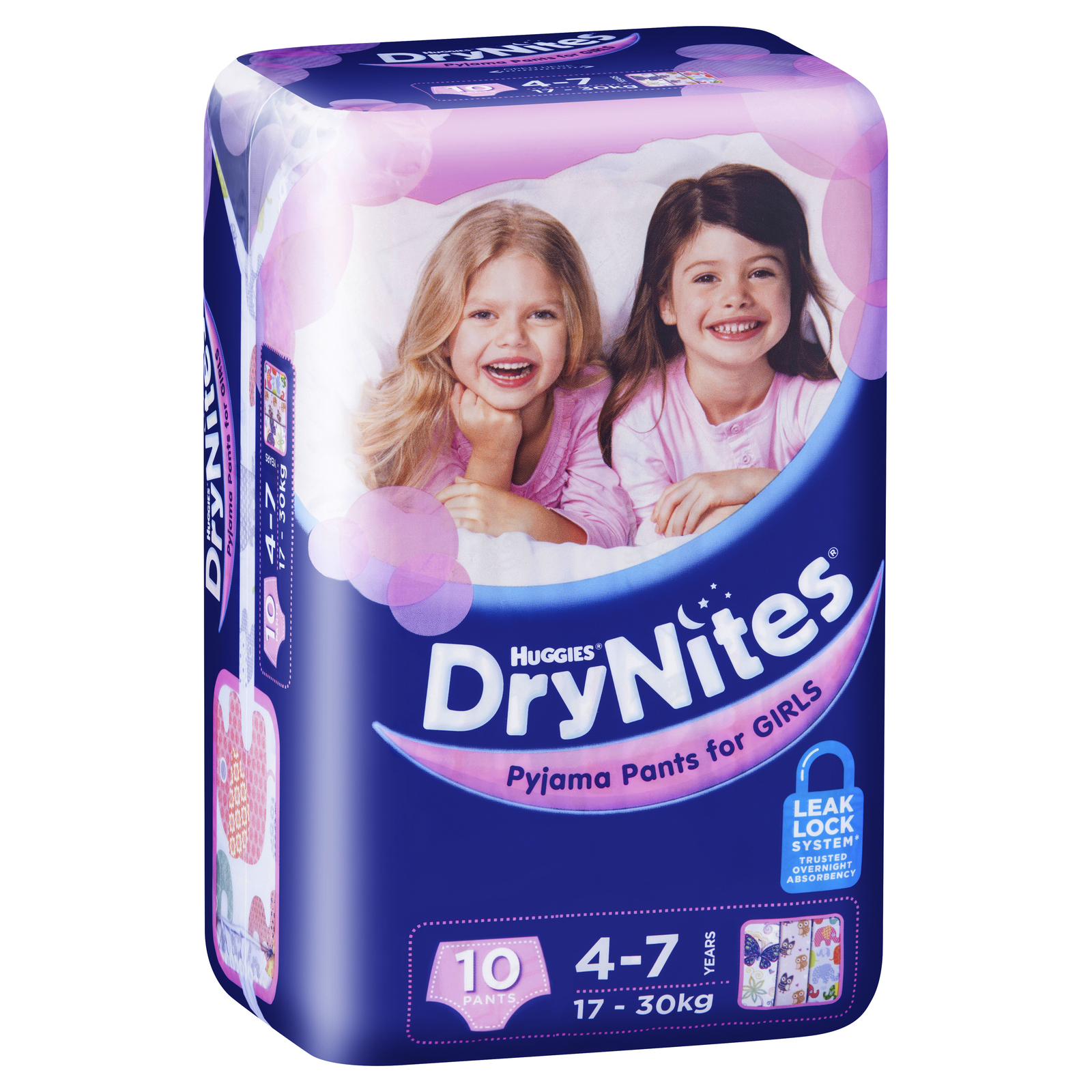 Huggies DryNites Pyjama Pants - 4-7 Year Girl 17-30 kg (10) image