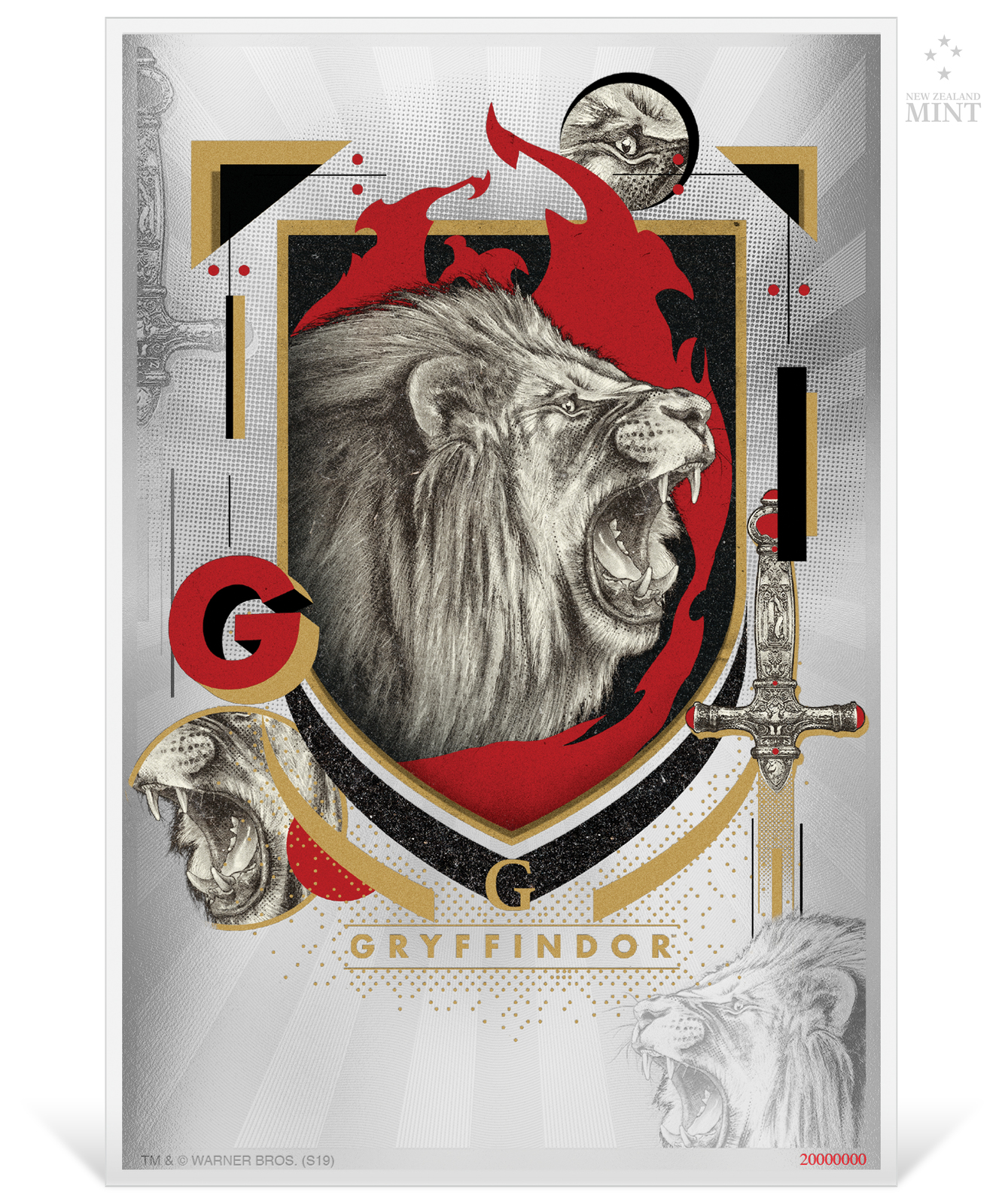 NZ Mint: Harry Potter - Silver Coin Note - Gryffindor 2020 (5g Silver) image