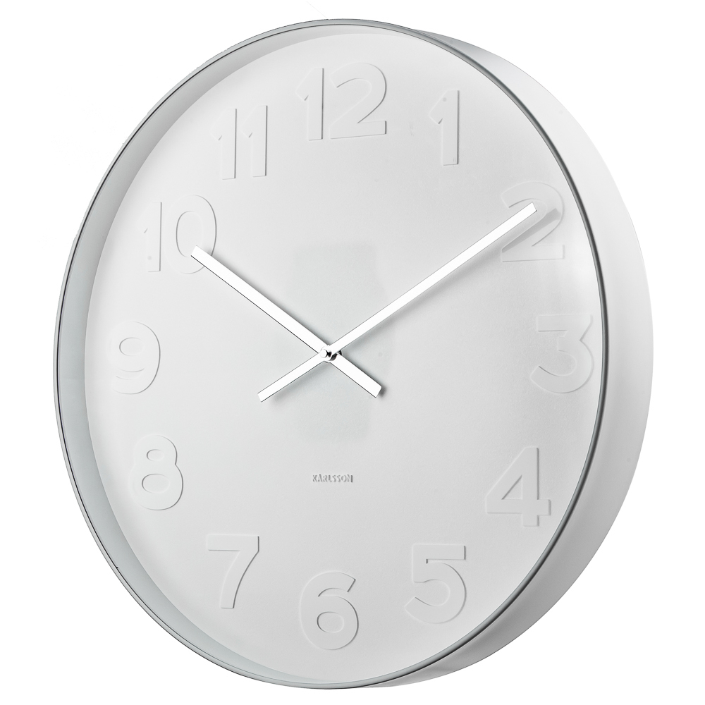 Karlsson Wall Clock Mr. White White Case (Large) at Mighty Ape