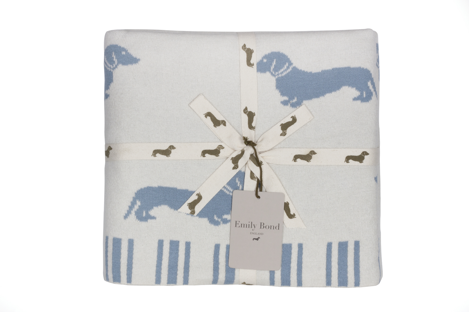 Emily Bond Knit Throw Blanket - Blue Dachshunds image