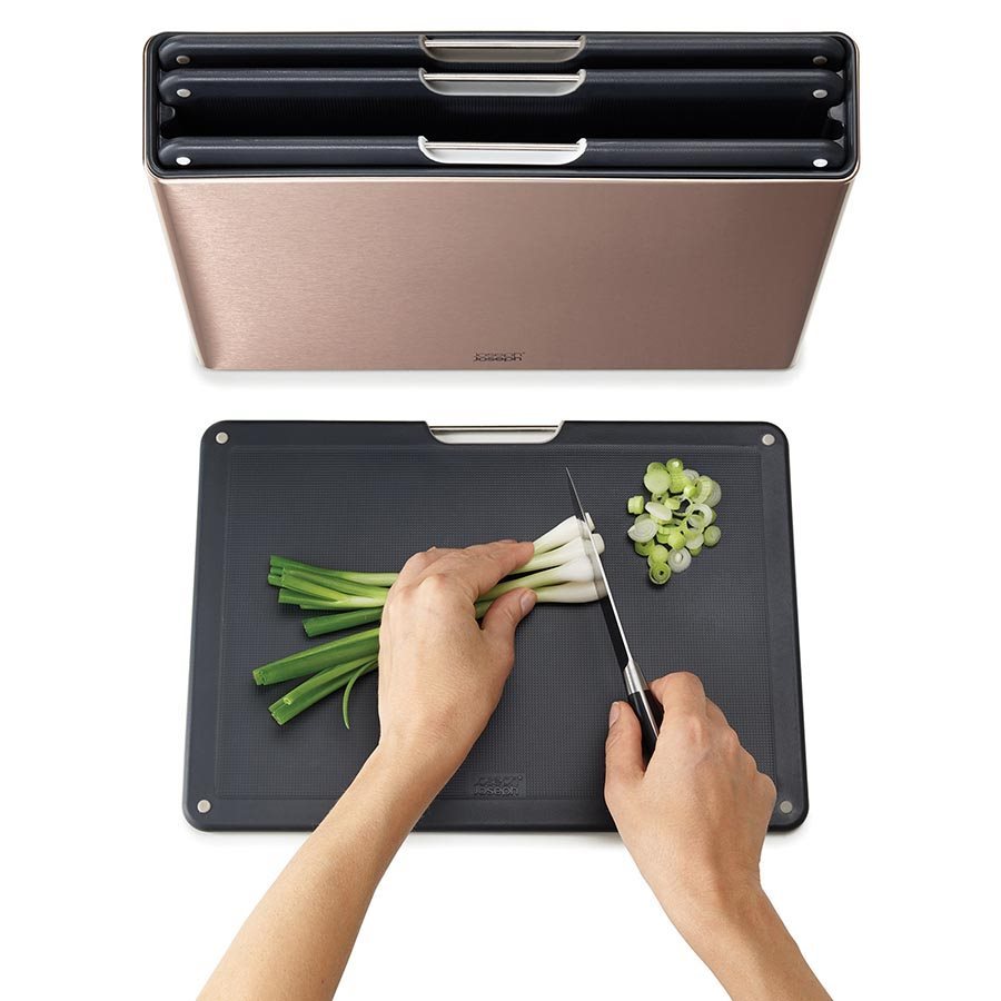 Joseph Joseph Folio Steel 4 Piece Chopping Board Set at Mighty Ape NZ