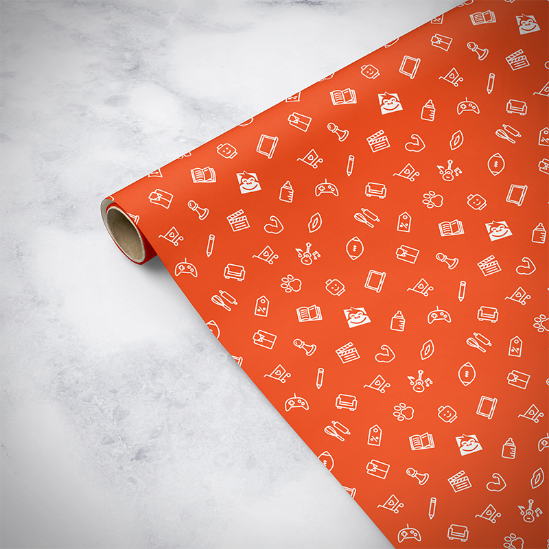 Gorilla Gift: Wrapping Paper - Everyday Orange (5m)