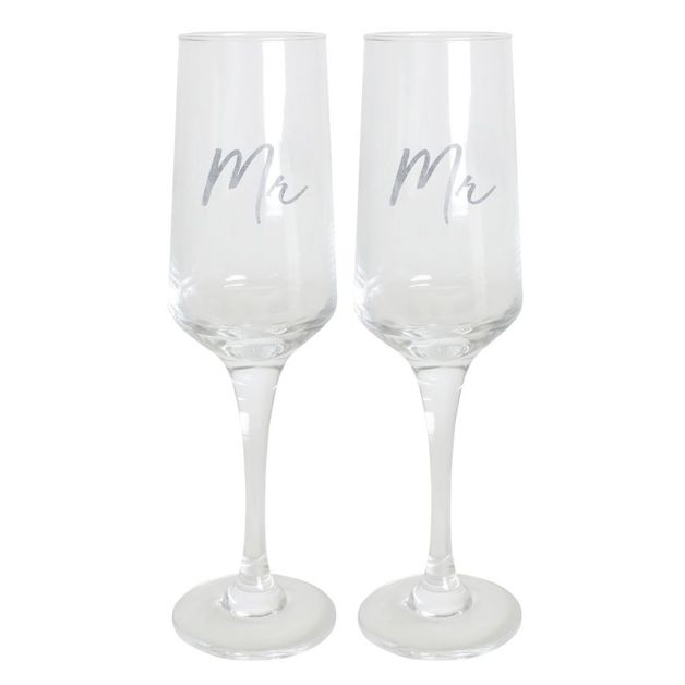 Wedding Champagne Flute Set Mr & Mr at Mighty Ape NZ
