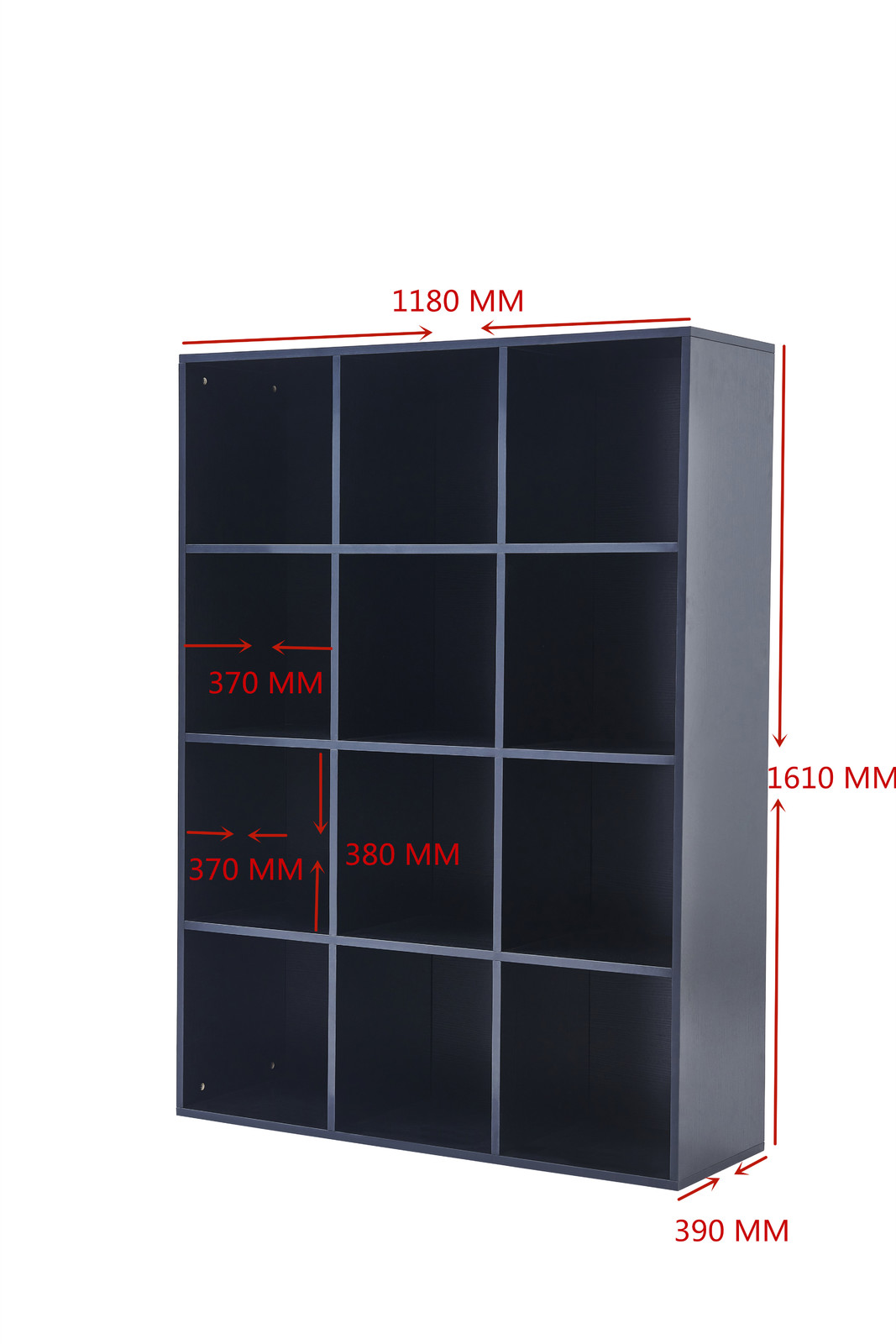 12 Cube Storage Cubby - Black Grain