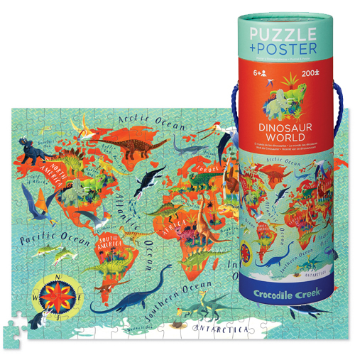 Crocodile Creek: Puzzle & Poster Set - Dinosaur World image