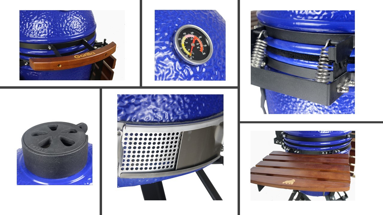 Gorilla: Kamado Ceramic Grill BBQ (Blue) | 18"