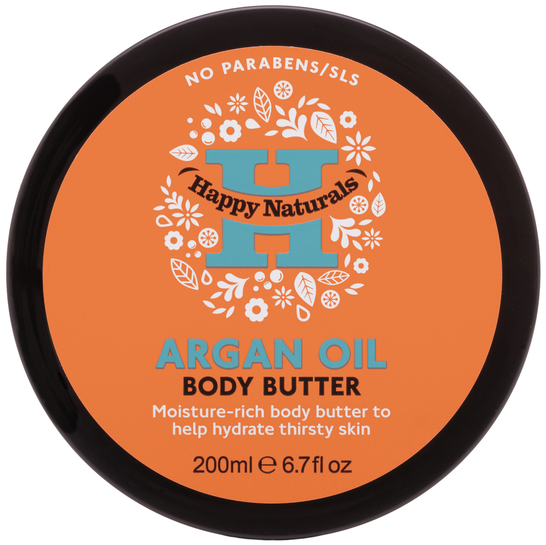 Buy Happy Naturals Argan Oil Body Butter (200ml) at Mighty Ape NZ