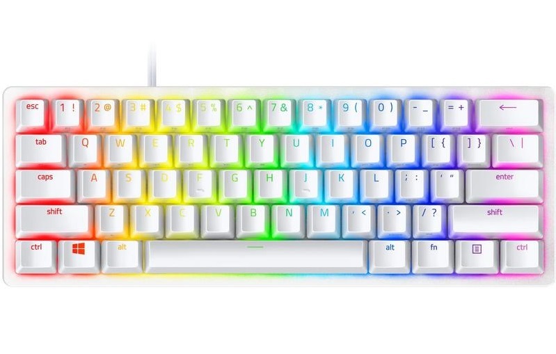 Razer Huntsman Mini Gaming Keyboard - Mercury Edition (Clicky Purple Switch) for PC image
