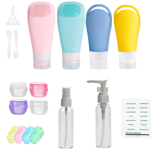 19PCS Silicone Travel Bottle Set at Mighty Ape NZ