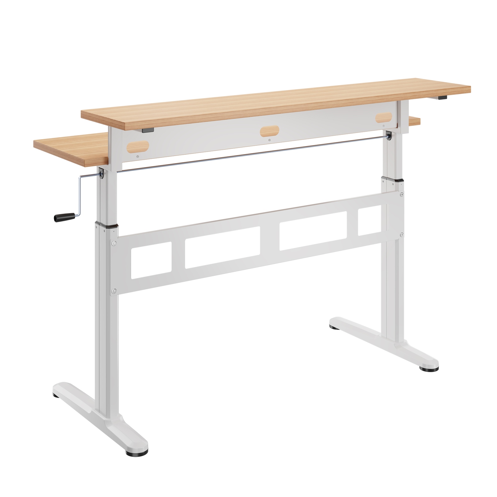 Buy Sit Stand Split Desk White/Oak ( 5 Year Warranty ) at Mighty Ape NZ