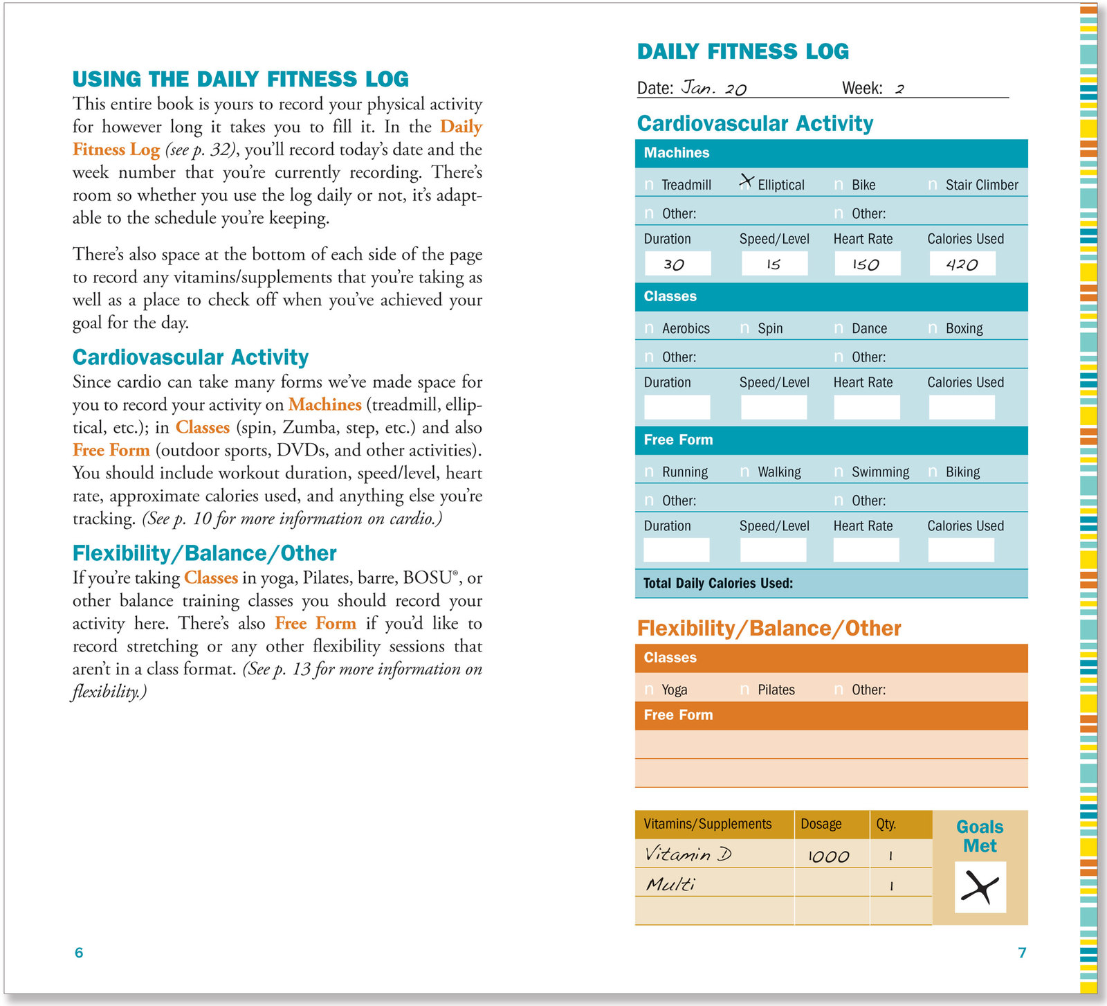 workout journal a daily fitness log daily workout journal
