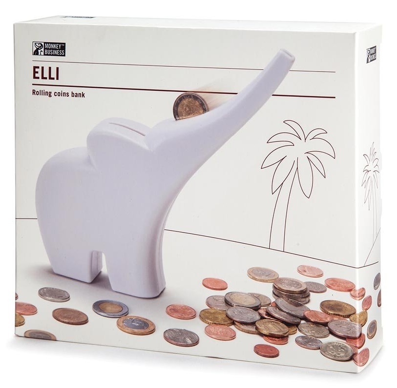 Elli Rolling Coins Bank - White image