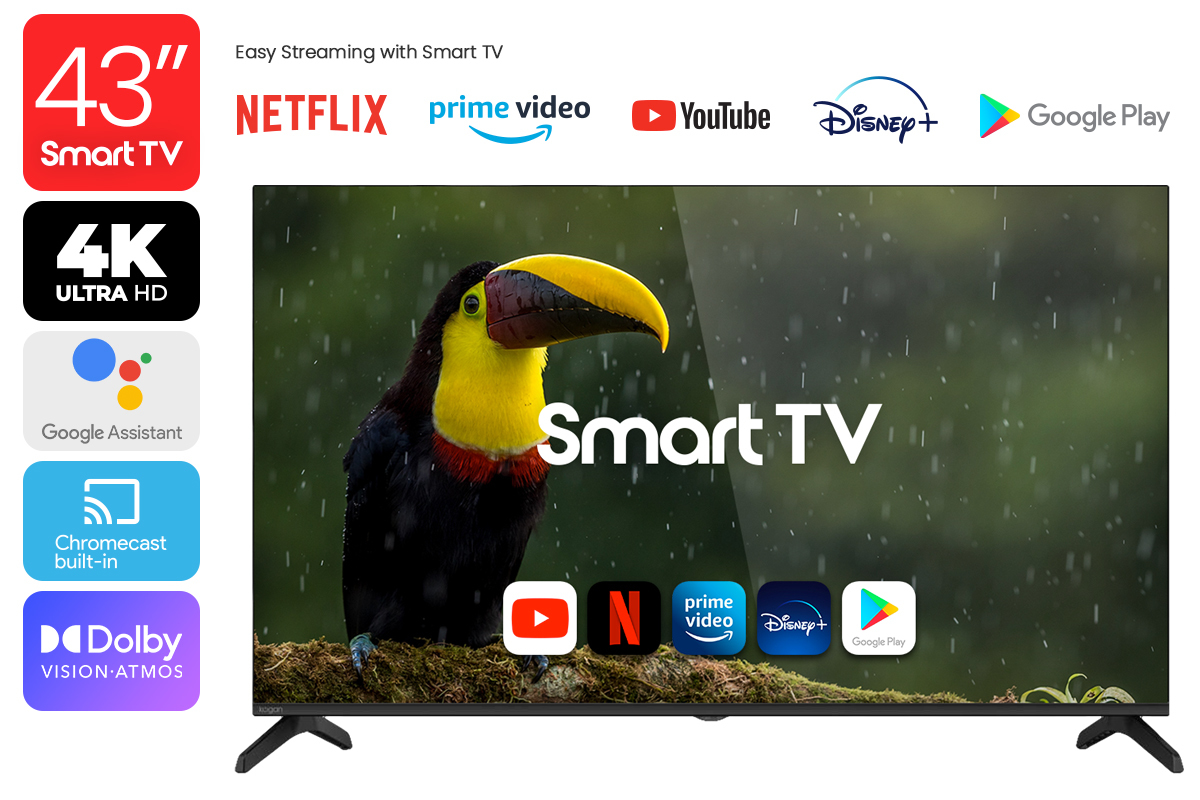 Kogan 43" 4K UHD HDR LED Smart TV Android TV (Dolby Atmos, XT9610) at