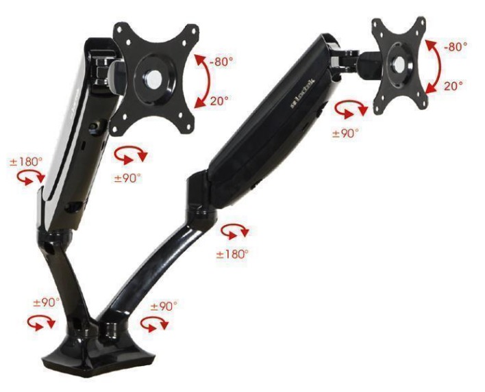 Loctek: DLB502D Dual Monitor Gas Arm Desk Mount (10"-27") image