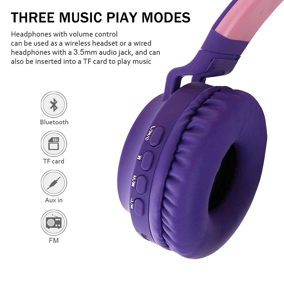 Cat Ears: Bluetooth Wireless Headset - Purple | at Mighty Ape NZ