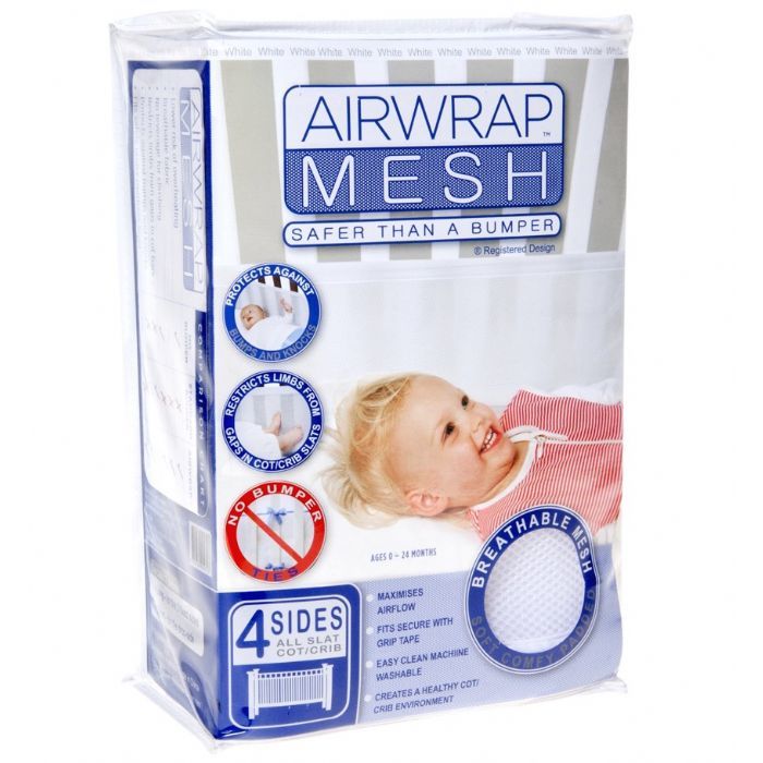 Buy Airwrap Mesh 4 Sides Cot Protector White at Mighty Ape NZ