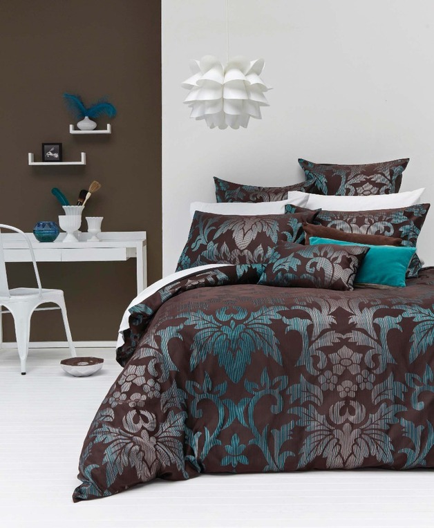 Davinci King Quilt Cover Set (Chocolate) by Ardor at Mighty Ape NZ