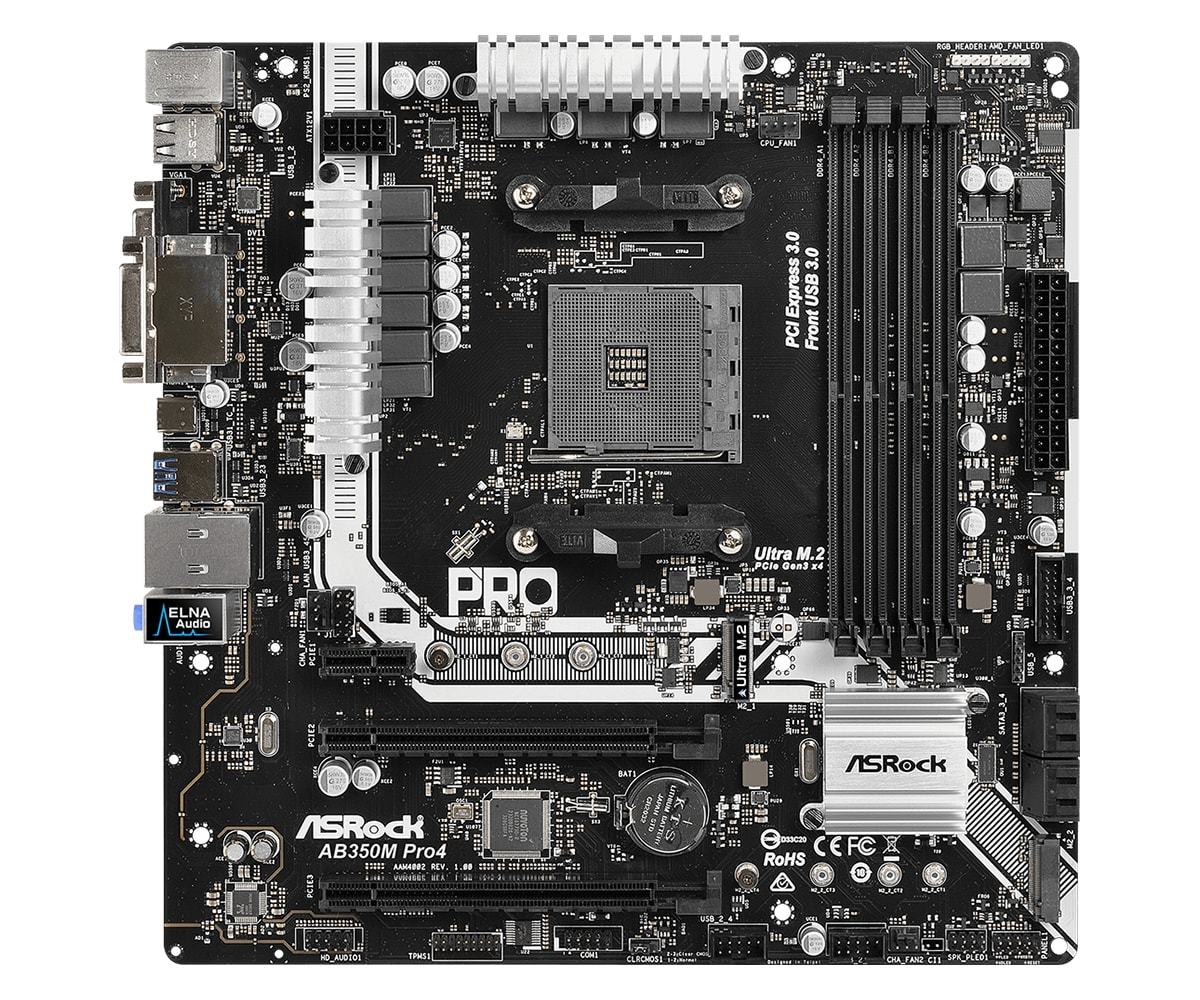 ASRock AB350M Pro4 mATX Motherboard image