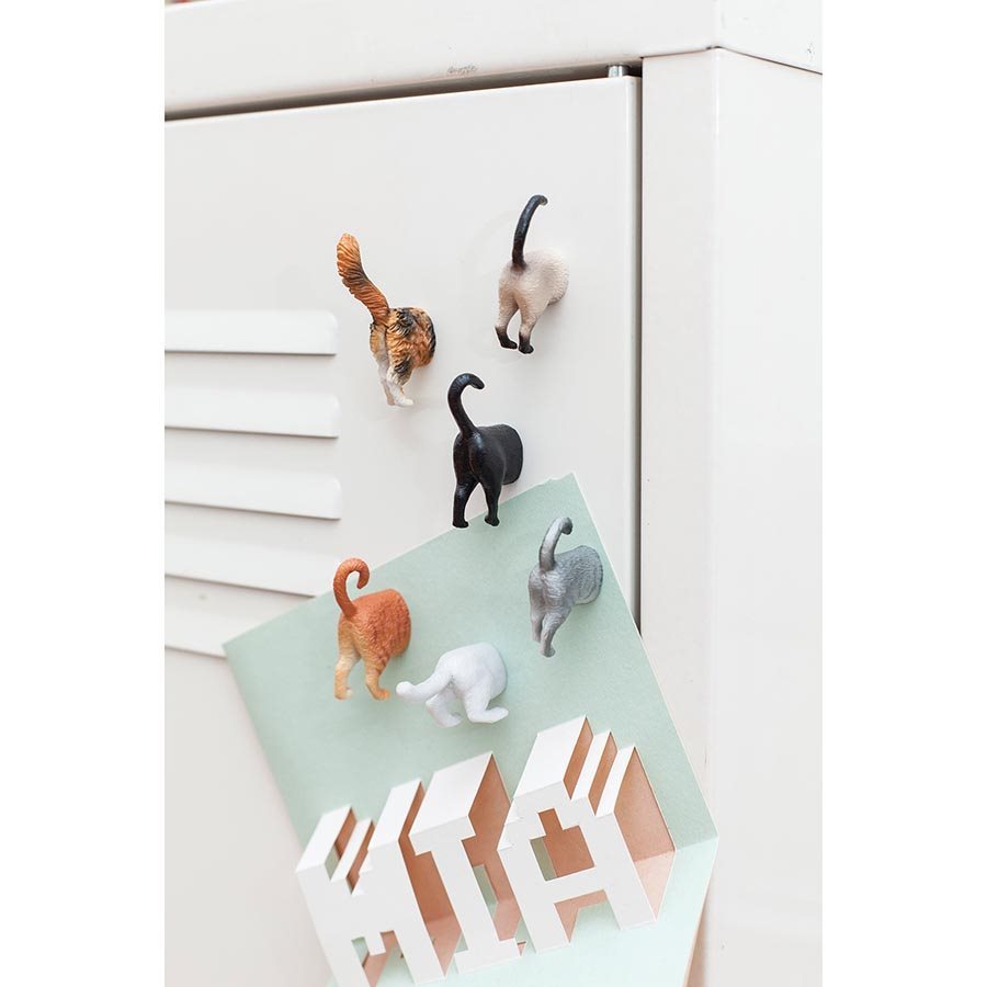 Kikkerland Cat Butt Magnets (set of 6) image