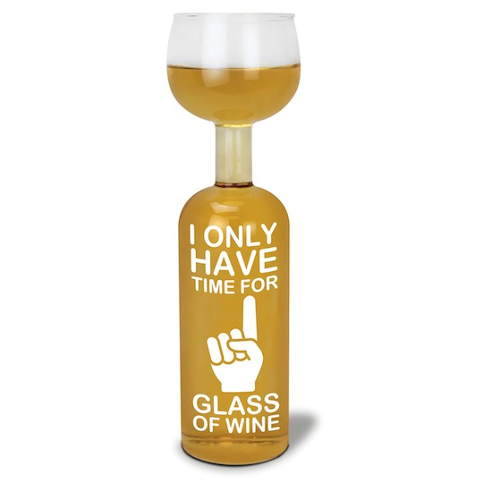 BigMouth Wine Bottle Glass (Time For One) image