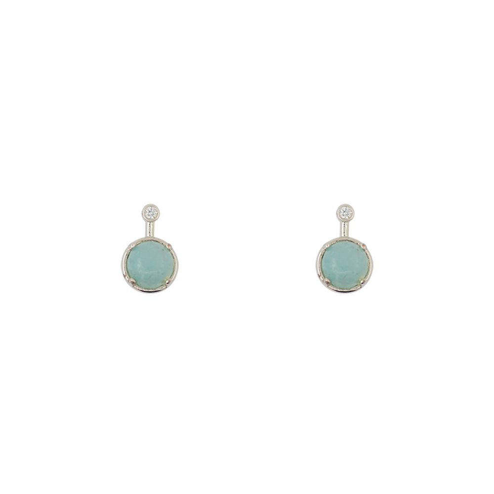 Short Story: Earring Simple Drop Amazonite Silver image