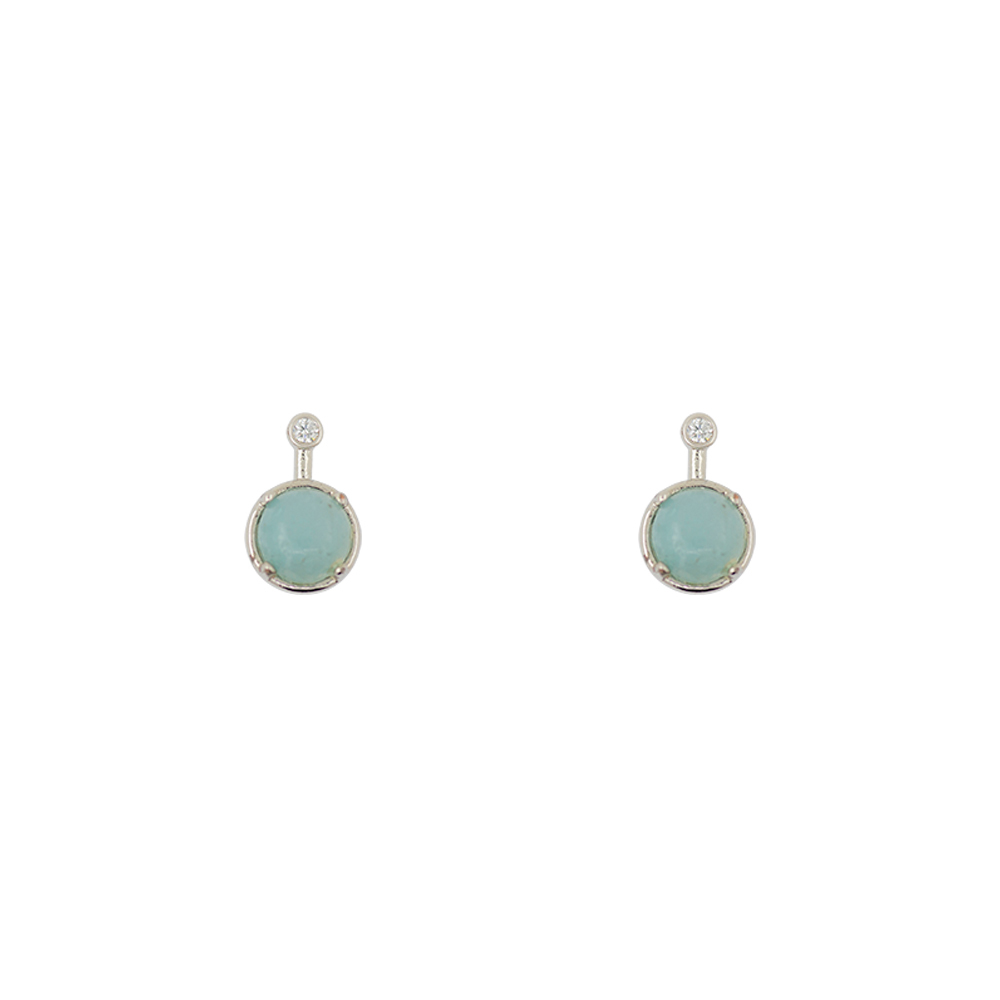 Short Story: Earring Simple Drop Amazonite Silver