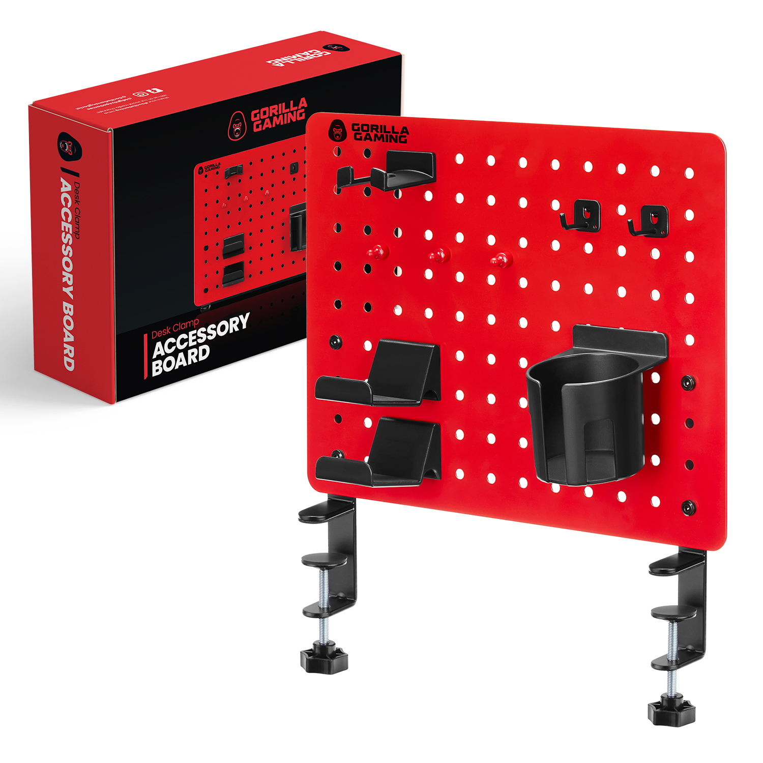 Gorilla Gaming Desk Clamp Accessory Board Red InStock Buy Now